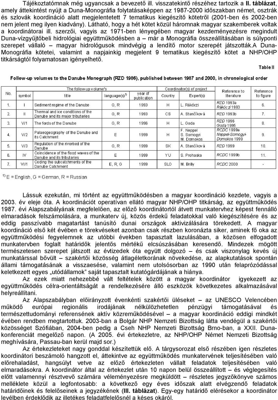 2002-ben nem jelent meg ilyen kiadvány). Látható, hogy a hét kötet közül háromnak magyar szakemberek voltak a koordinátorai ill.