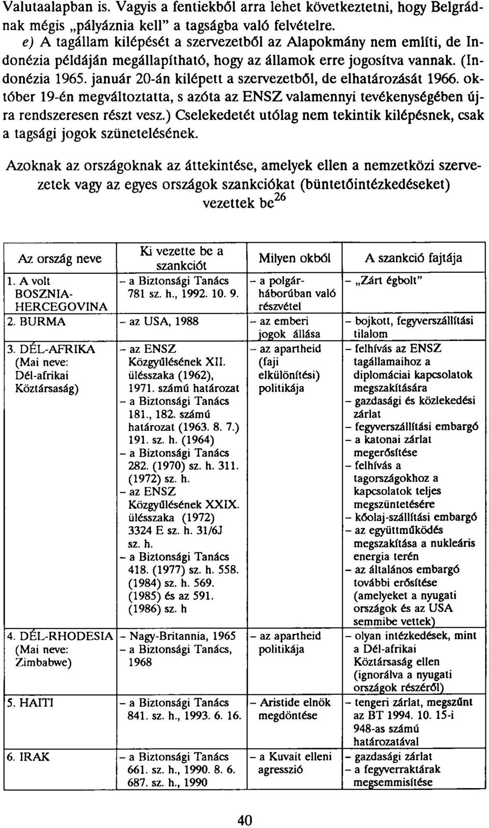 január 20-án kilépett a szervezetből, de elhatározását 1966. október 19-én megváltoztatta, s azóta az ENSZ valamennyi tevékenységében újra rendszeresen részt vesz.