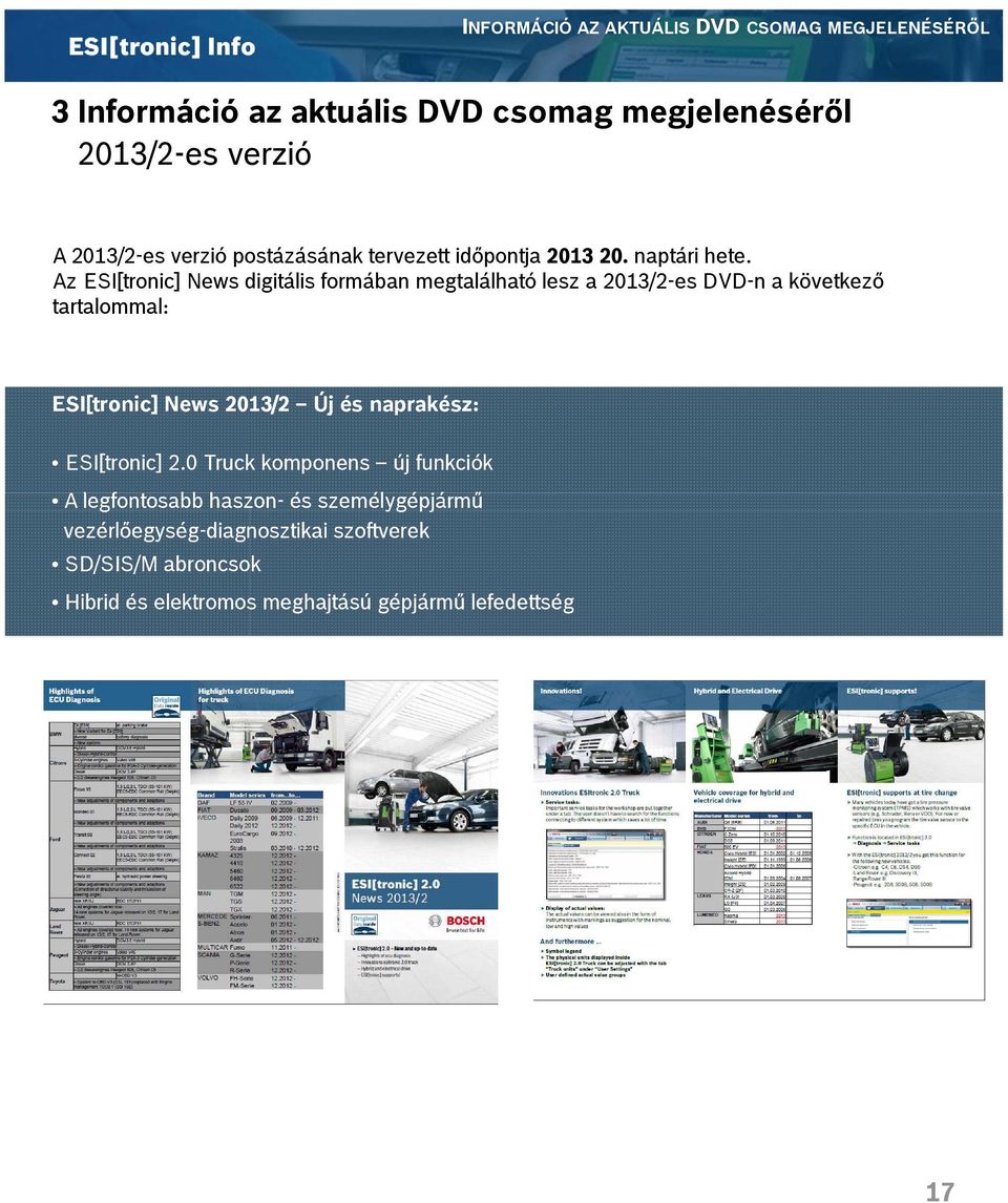 Az ESI[tronic] News digitális formában megtalálható lesz a 2013/2-es DVD-n a következő tartalommal: ESI[tronic] News 2013/2 Új és