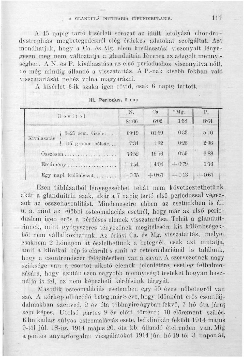 kiválasztása az első periódushoz viszonyítva nőtt, de még mindig állandó a visszatartás. A P.-nak kisebb fokban való visszatartását nehéz volna magyarázni.