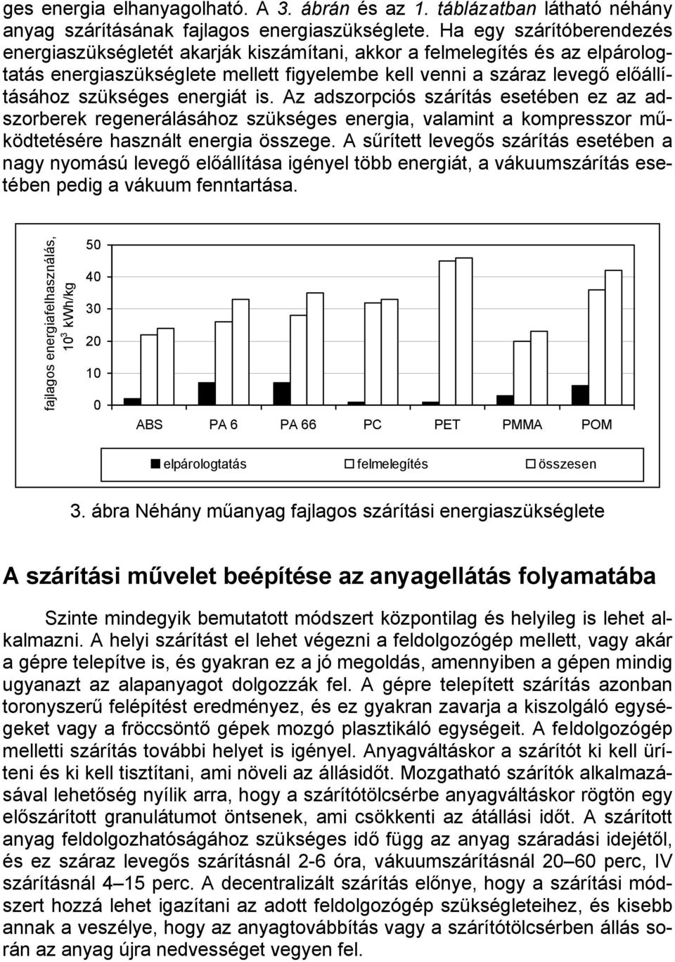 energiát is. Az adszorpciós szárítás esetében ez az adszorberek regenerálásához szükséges energia, valamint a kompresszor működtetésére használt energia összege.