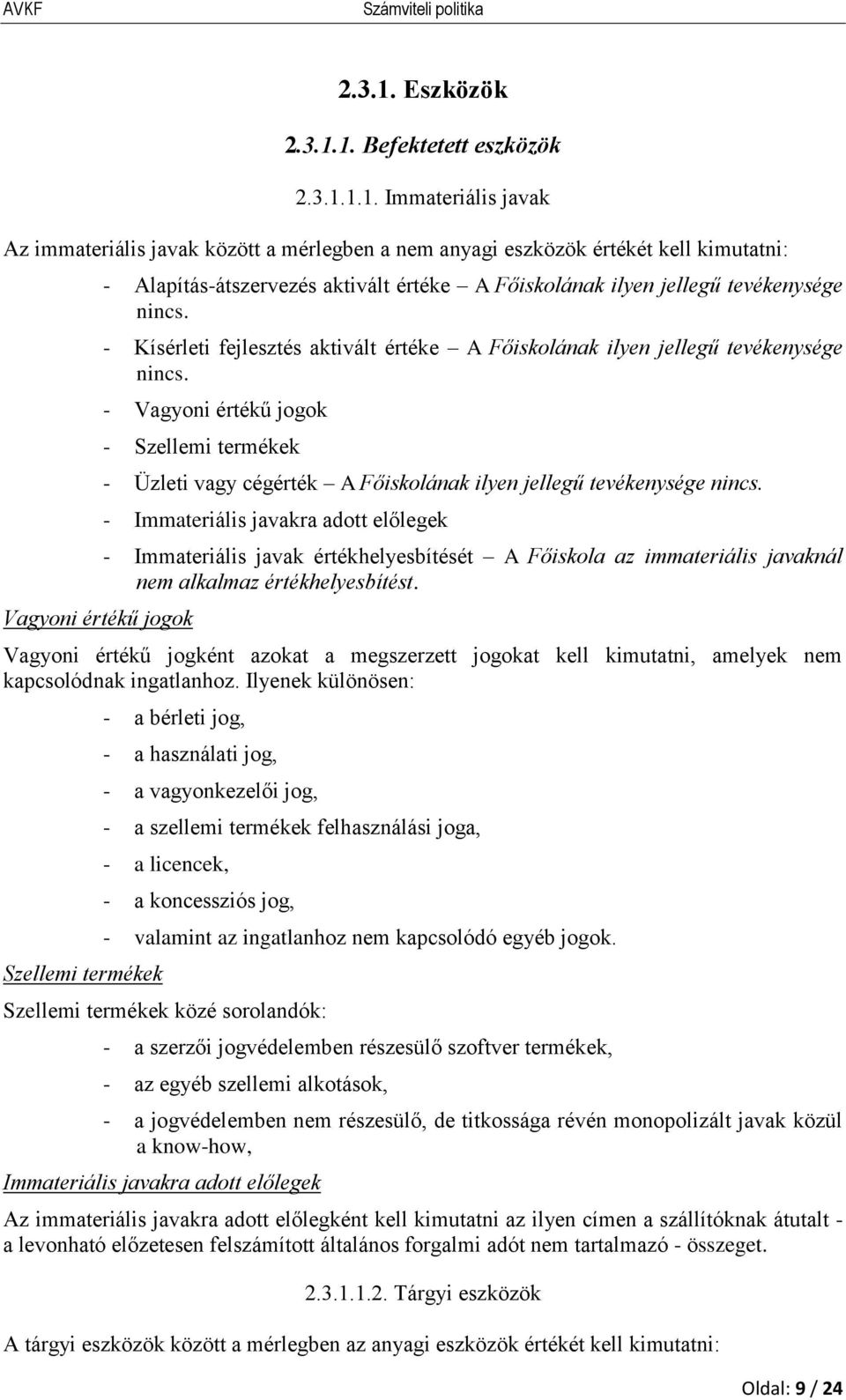 Befektetett eszközök 1.