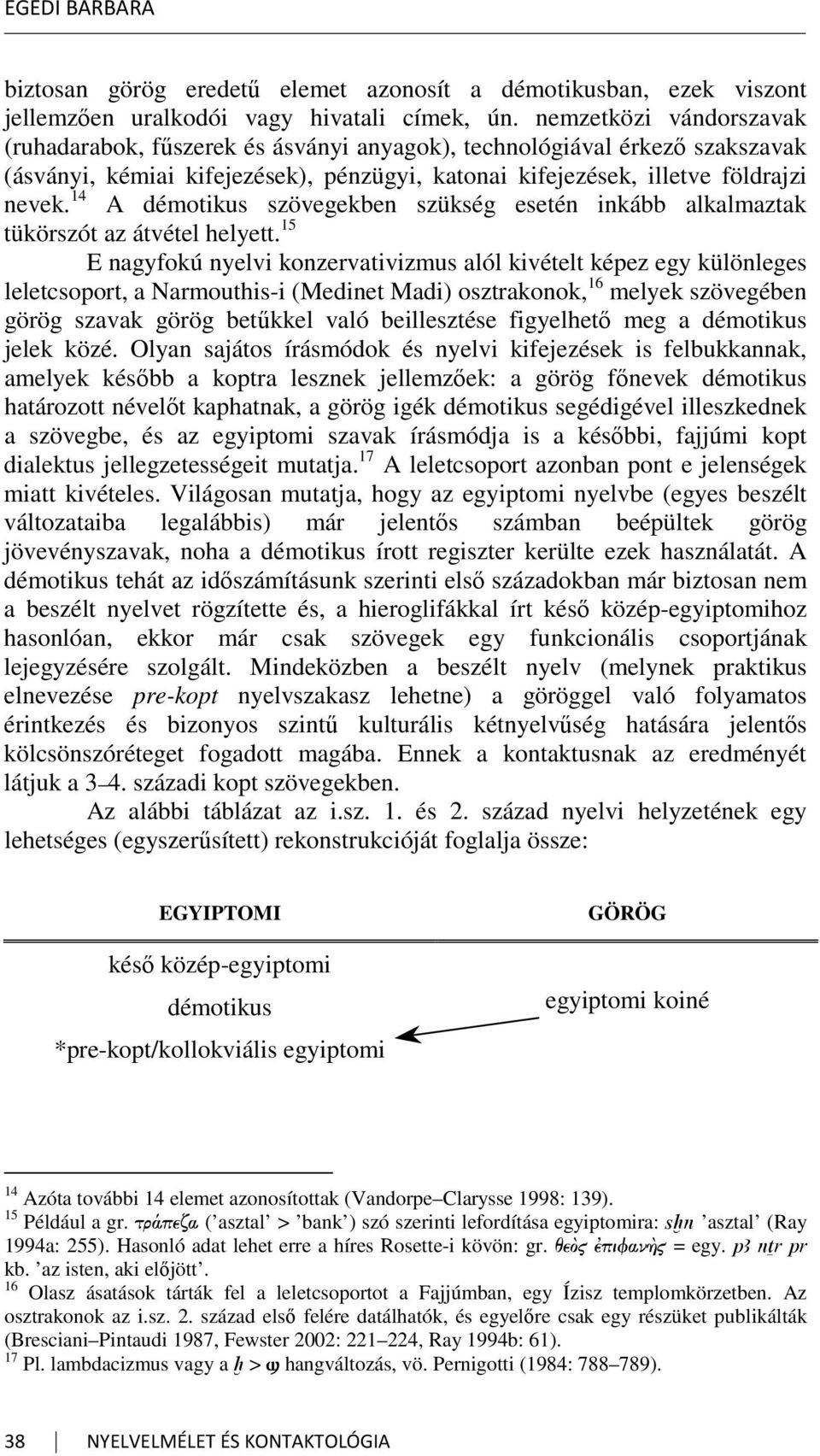 14 A démotikus szövegekben szükség esetén inkább alkalmaztak tükörszót az átvétel helyett.