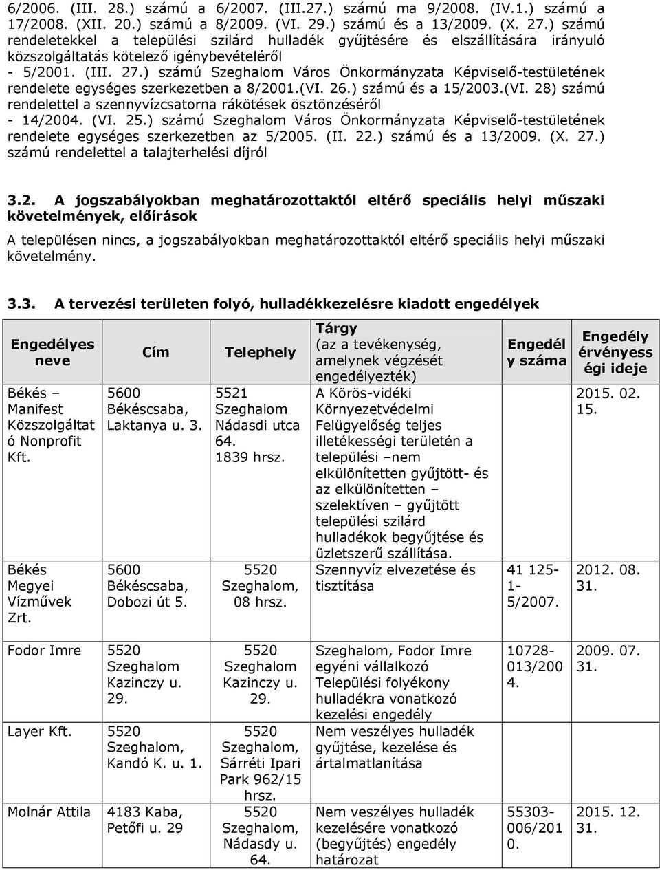 ) számú Szeghalom Város Önkormányzata Képviselő-testületének rendelete egységes szerkezetben a 8/2001.(VI. 26.) számú és a 15/2003.(VI. 28) számú rendelettel a szennyvízcsatorna rákötések ösztönzéséről - 14/2004.