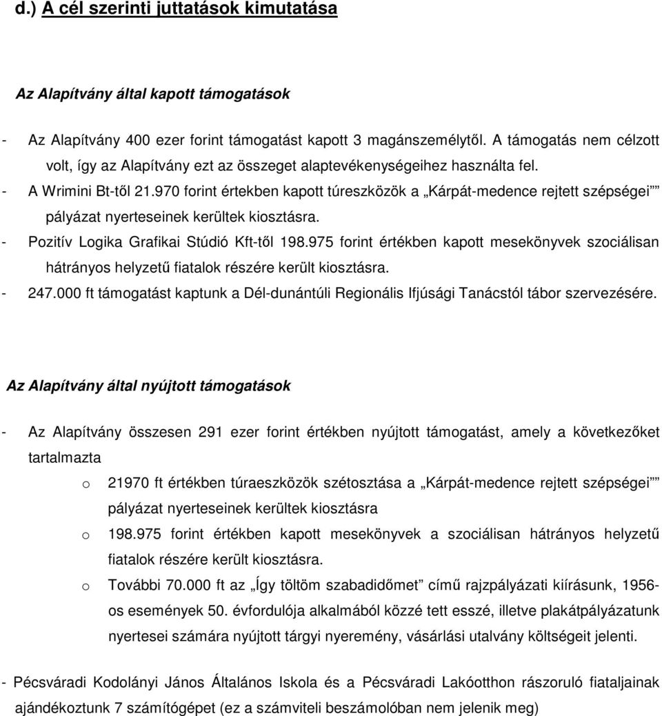 970 forint értekben kapott túreszközök a Kárpát-medence rejtett szépségei pályázat nyerteseinek kerültek kiosztásra. - Pozitív Logika Grafikai Stúdió Kft-től 198.