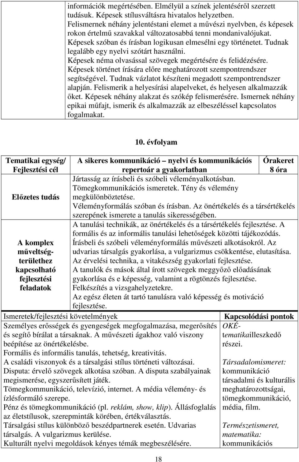 Tudnak legalább egy nyelvi szótárt használni. Képesek néma olvasással szövegek megértésére és felidézésére. Képesek történet írására előre meghatározott szempontrendszer segítségével.