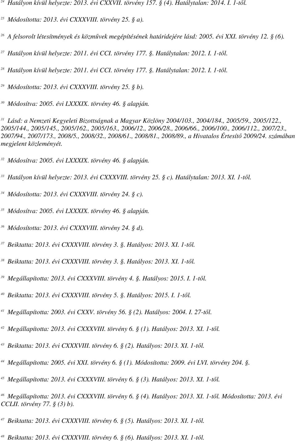 28 Hatályon kívül helyezte: 2011. évi CCI. törvény 177.. Hatálytalan: 2012. I. 1-től. 29 Módosította: 2013. évi CXXXVIII. törvény 25. b). 30 Módosítva: 2005. évi LXXXIX. törvény 46. alapján.