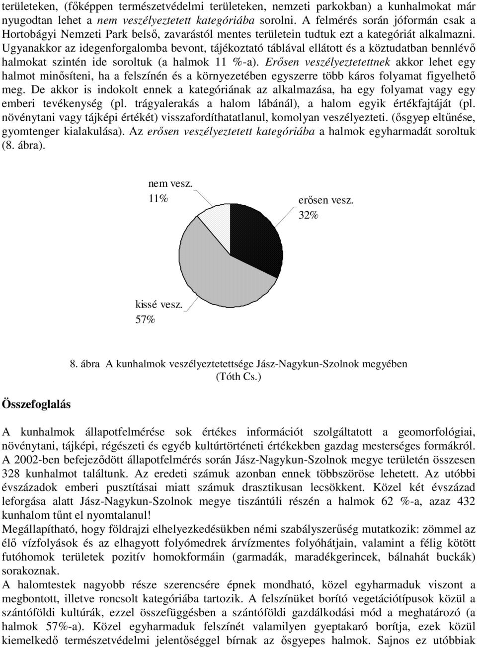 Ugyanakkor az idegenforgalomba bevont, tájékoztató táblával ellátott és a köztudatban bennlévő halmokat szintén ide soroltuk (a halmok 11 %-a).