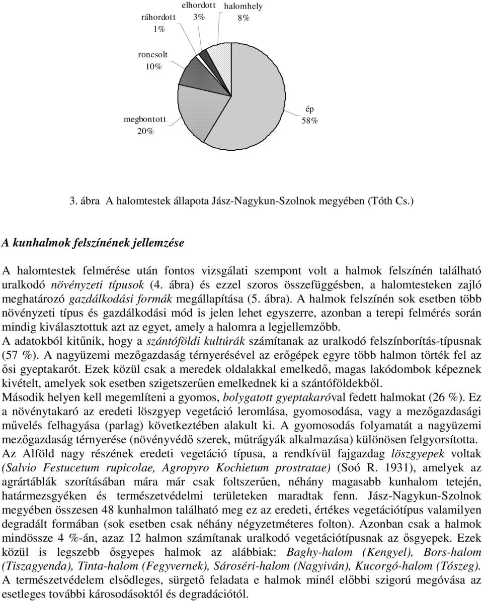 ábra) és ezzel szoros összefüggésben, a halomtesteken zajló meghatározó gazdálkodási formák megállapítása (5. ábra).