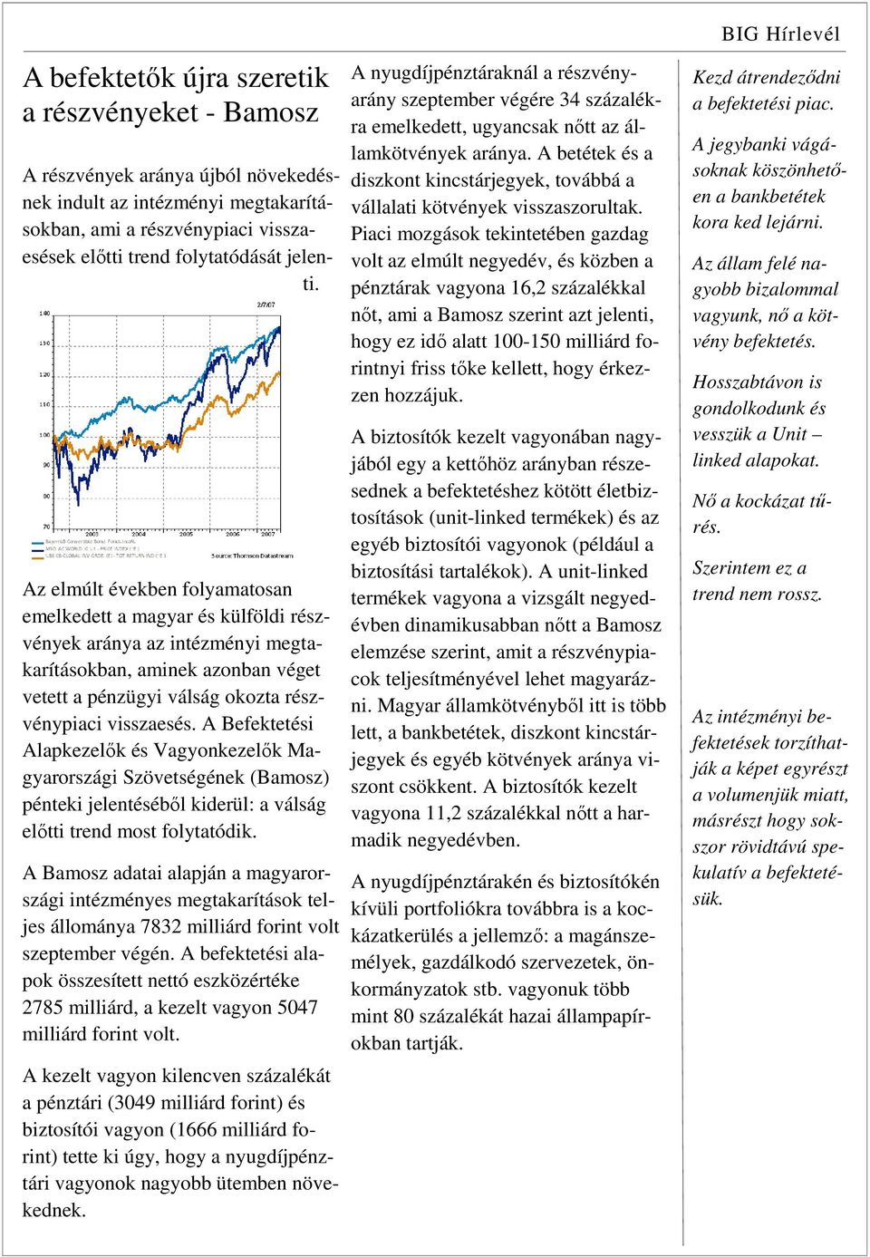 A Befektetési Alapkezelők és Vagyonkezelők Magyarországi Szövetségének (Bamosz) pénteki jelentéséből kiderül: a válság előtti trend most folytatódik.