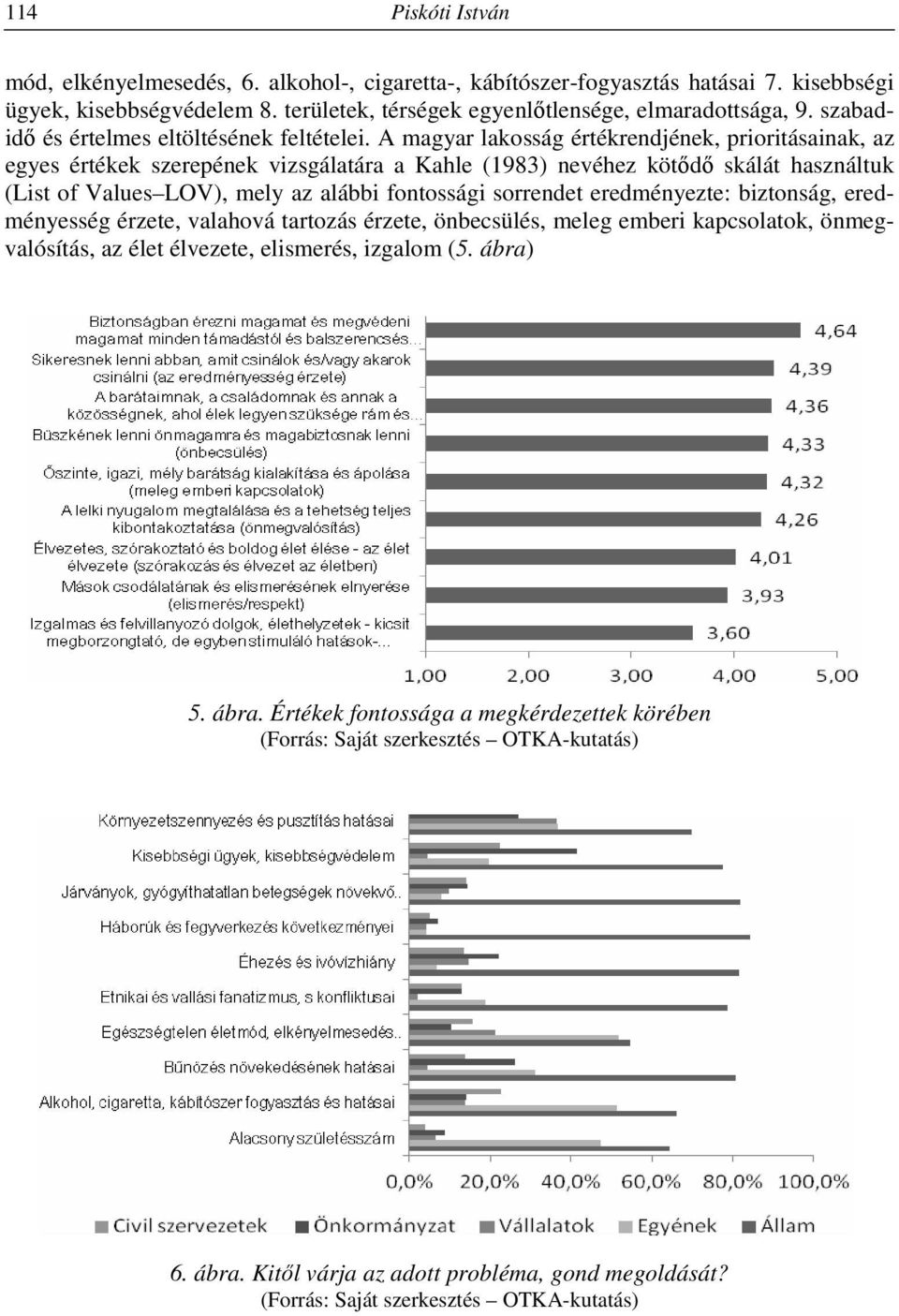 A magyar lakosság értékrendjének, prioritásainak, az egyes értékek szerepének vizsgálatára a Kahle (1983) nevéhez kötődő skálát használtuk (List of Values LOV), mely az alábbi fontossági sorrendet