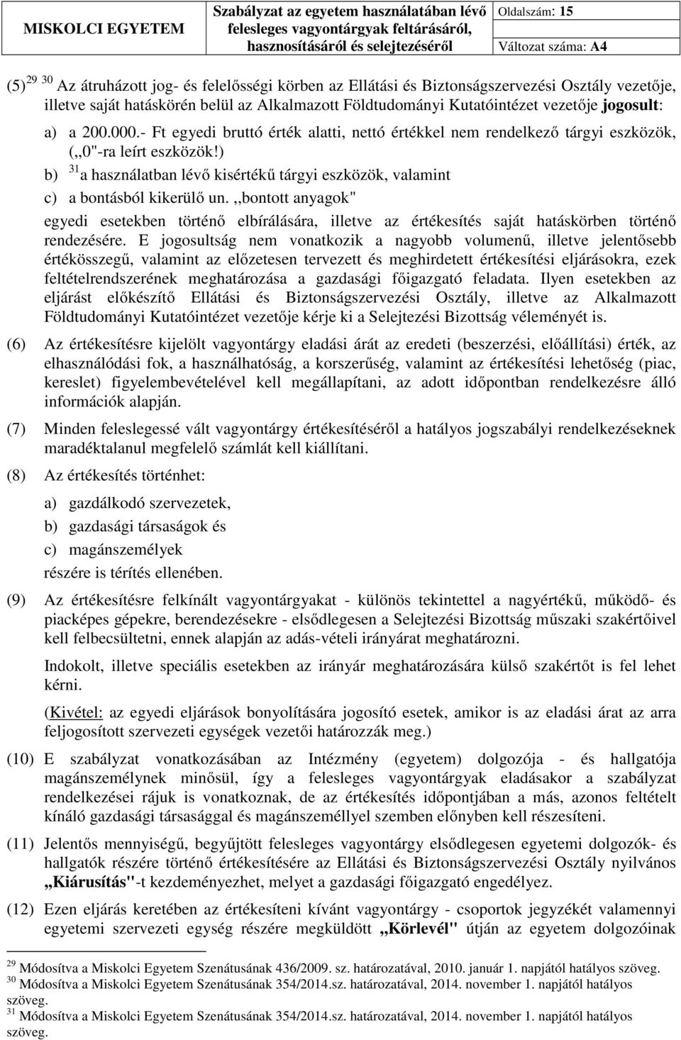 ) b) 31 a használatban lévő kisértékű tárgyi eszközök, valamint c) a bontásból kikerülő un.