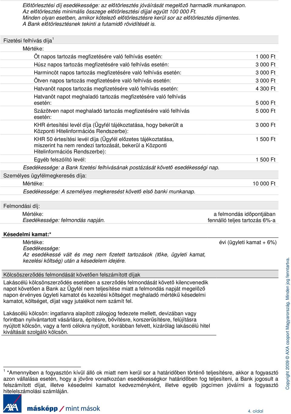 Fizetési felhívás díja 1 Öt napos tartozás megfizetésére való felhívás esetén: Húsz napos tartozás megfizetésére való felhívás esetén: Harmincöt napos tartozás megfizetésére való felhívás esetén: