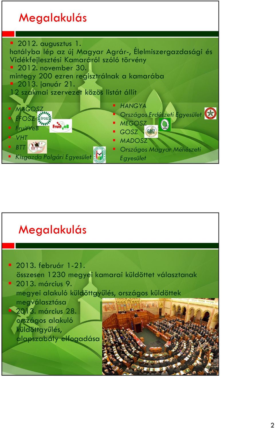 12 szakmai szervezet közös listát állít MAGOSZ ÉFOSZ FruitVeB VHT BTT Kisgazda Polgári Egyesület HANGYA Országos Erdészeti Egyesület MEGOSZ GOSZ MADOSZ
