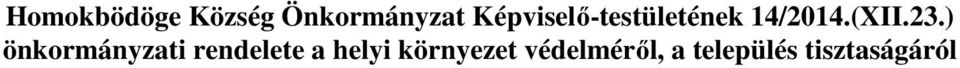 23.) önkormányzati rendelete a helyi