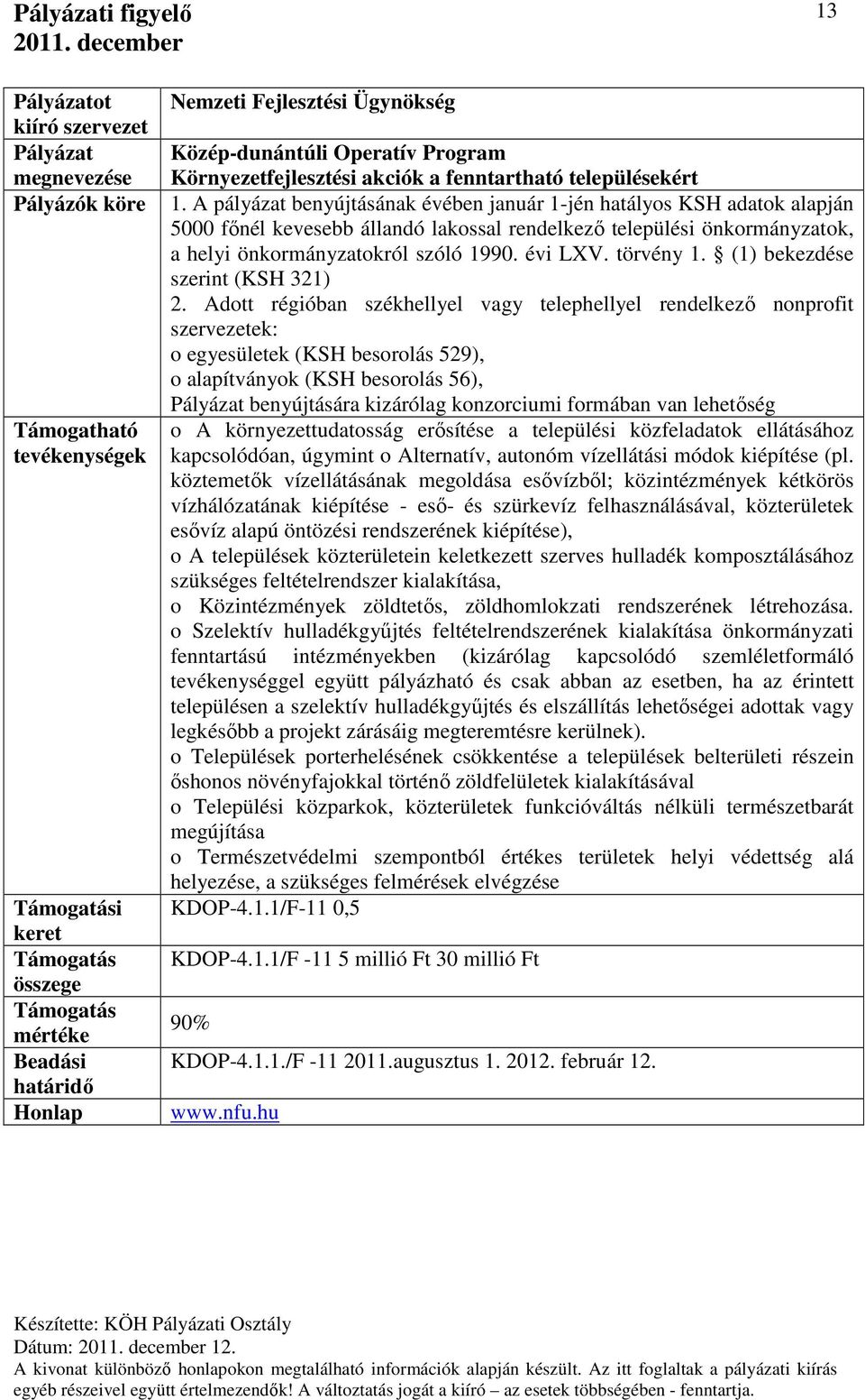 törvény 1. (1) bekezdése szerint (KSH 321) 2.