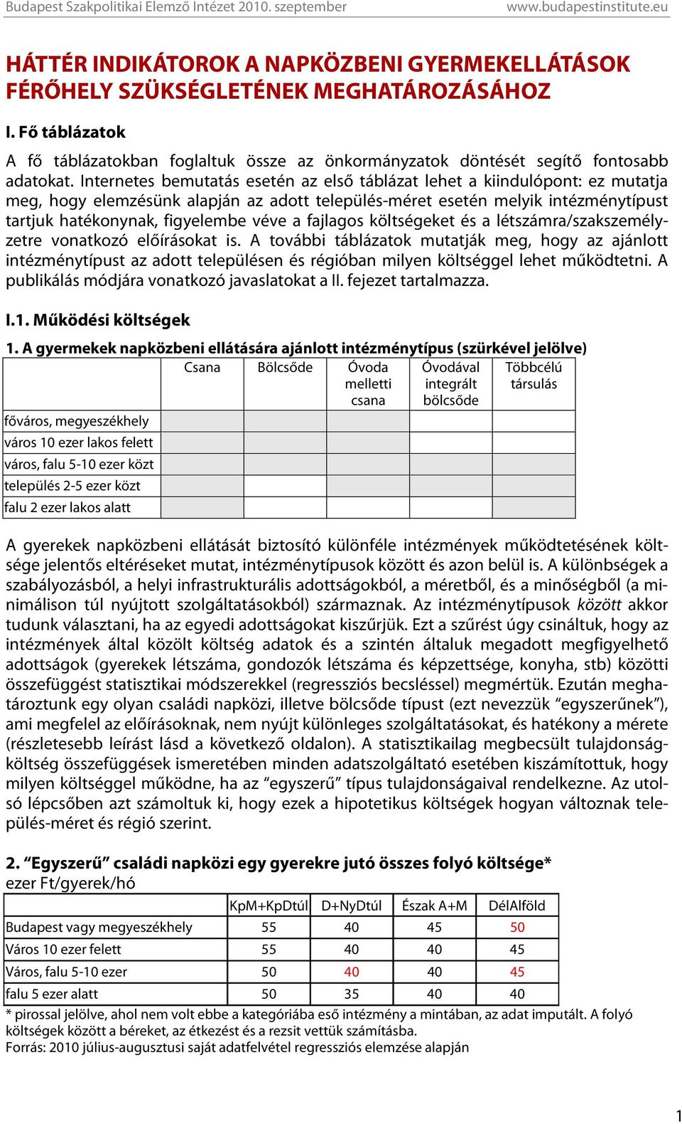 a fajlagos költségeket és a létszámra/szakszemélyzetre vonatkozó előírásokat is.