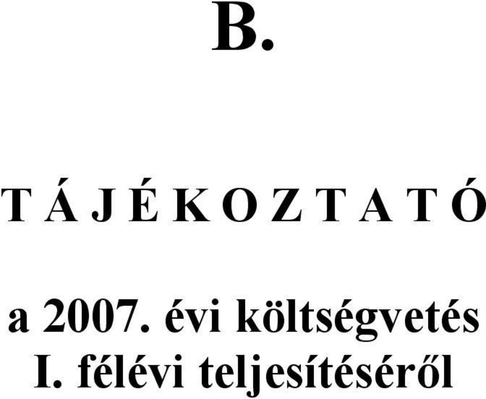 évi költségvetés I.