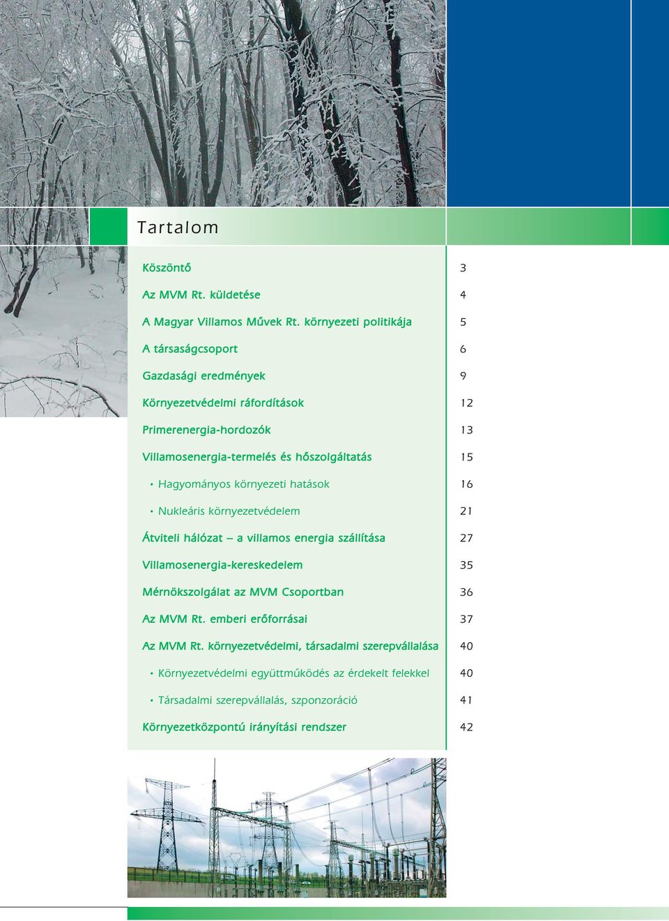 Hagyományos környezeti hatások Nukleáris környezetvédelem Átviteli hálózat a villamos energia szállítása Villamosenergia-kereskedelem Mérnökszolgálat az MVM