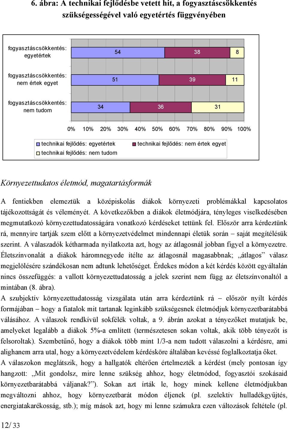 Környezettudatos életmód, magatartásformák A fentiekben elemeztük a középiskolás diákok környezeti problémákkal kapcsolatos tájékozottságát és véleményét.