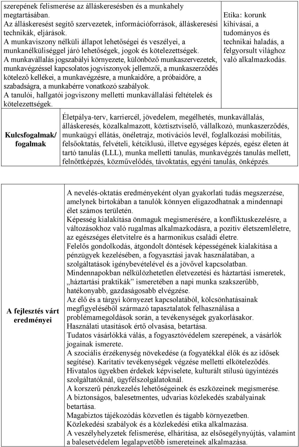 A munkavállalás jogszabályi környezete, különböző munkaszervezetek, munkavégzéssel kapcsolatos jogviszonyok jellemzői, a munkaszerződés kötelező kellékei, a munkavégzésre, a munkaidőre, a próbaidőre,