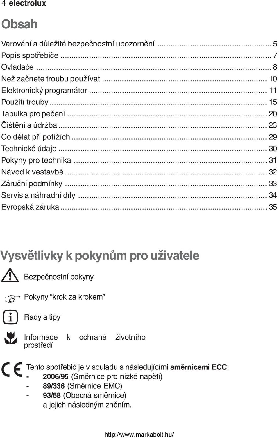 .. 32 Záruční podmínky... 33 Servis a náhradní díly... 34 Evropská záruka.