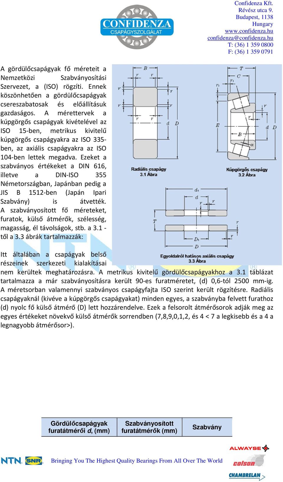 Ezeket a szabványos értékeket a DIN 616, illetve a DIN-ISO 355 Németországban, Japánban pedig a JIS B 1512-ben (Japán Ipari Szabvány) is átvették.