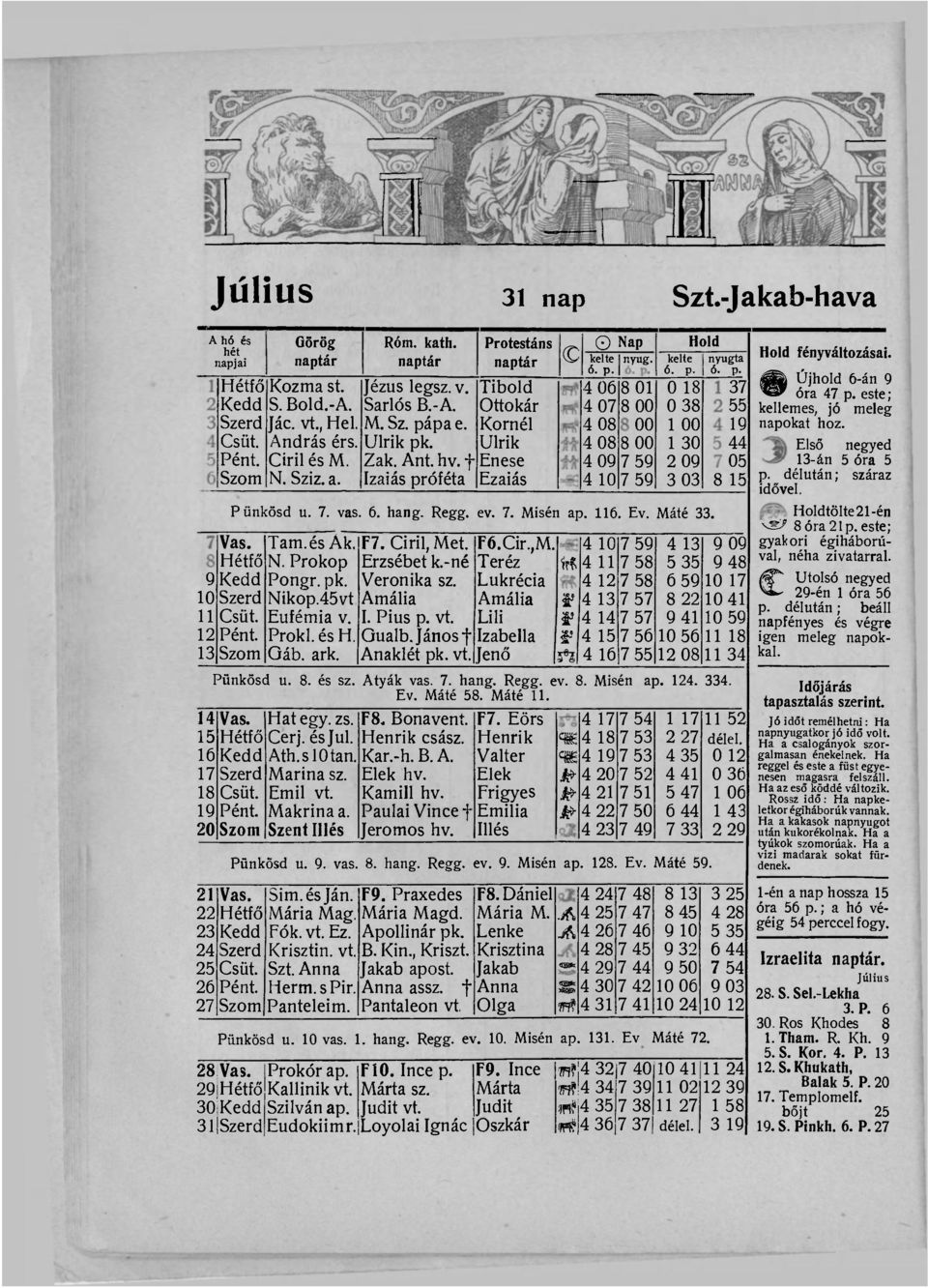 8 01 8 00 00 8 00 7 59 7 59 Hold kelte 6- P- 0 18 0 38 1 00 1 30 2 09 3 03 Pünkösd u. 7. vas. 6. hang. Regg. ev. 7. Misén ap. 116. Ev. Máté 33. Vas. Hétfő Kedd Szerd Csüt. Pént. Szom Tam.és Ák, N.