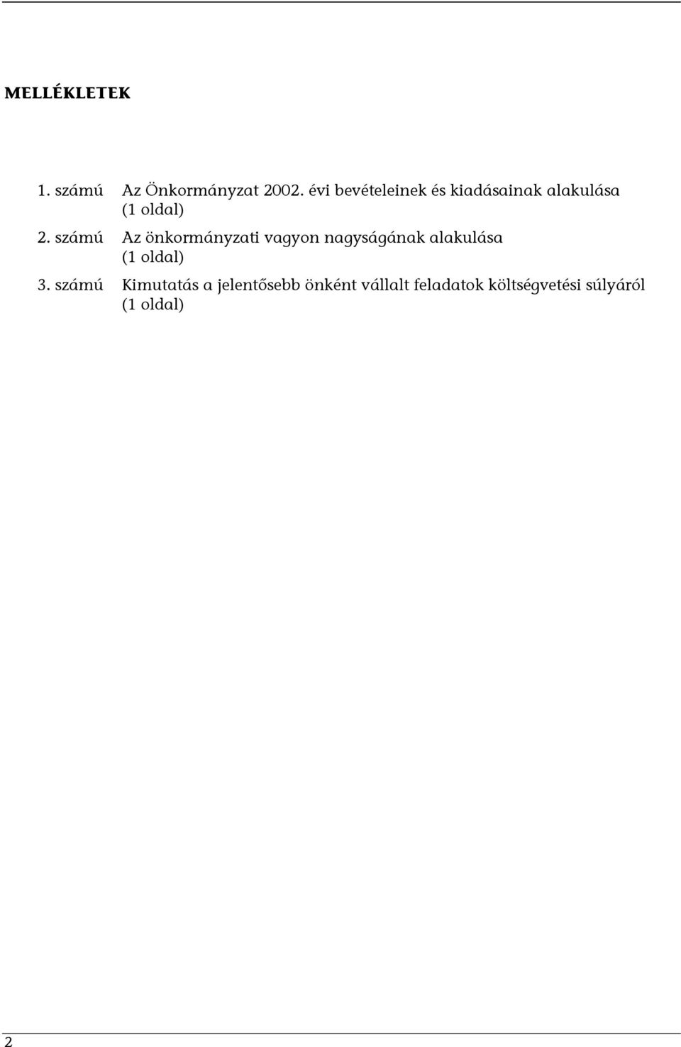 számú Az önkormányzati vagyon nagyságának alakulása (1 oldal)