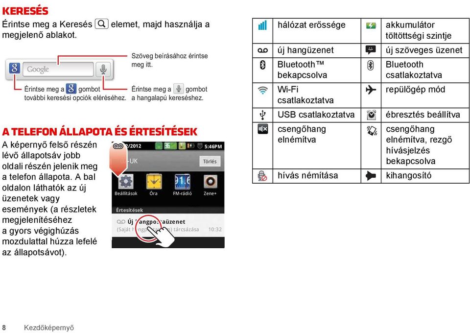 Érintse meg a gombot Érintse meg a gombot további keresési opciók eléréséhez. a hangalapú kereséshez.