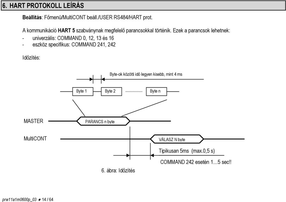 Ezek a parancsok lehetnek: - univerzális: COMMAND 0, 12, 13 és 16 - eszköz specifikus: COMMAND 241, 242 Időzítés: