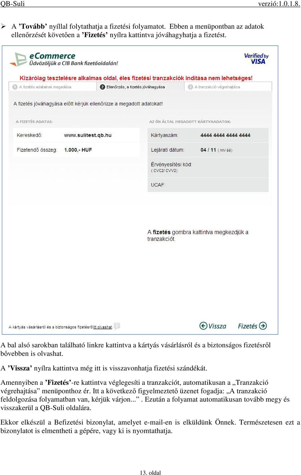 Amennyiben a Fizetés -re kattintva véglegesíti a tranzakciót, automatikusan a Tranzakció végrehajtása menüponthoz ér.