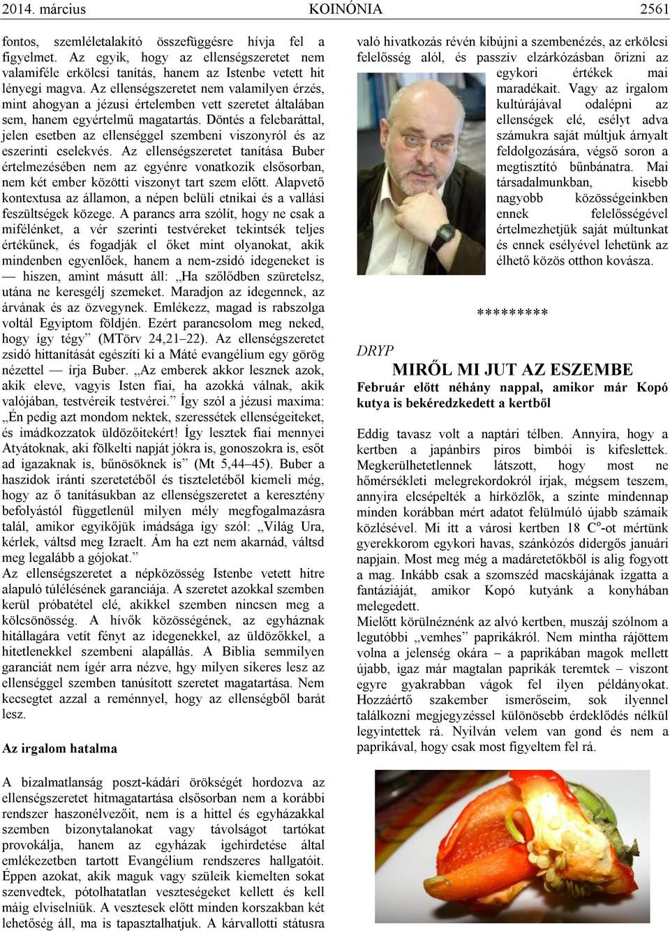 Döntés a felebaráttal, jelen esetben az ellenséggel szembeni viszonyról és az eszerinti cselekvés.