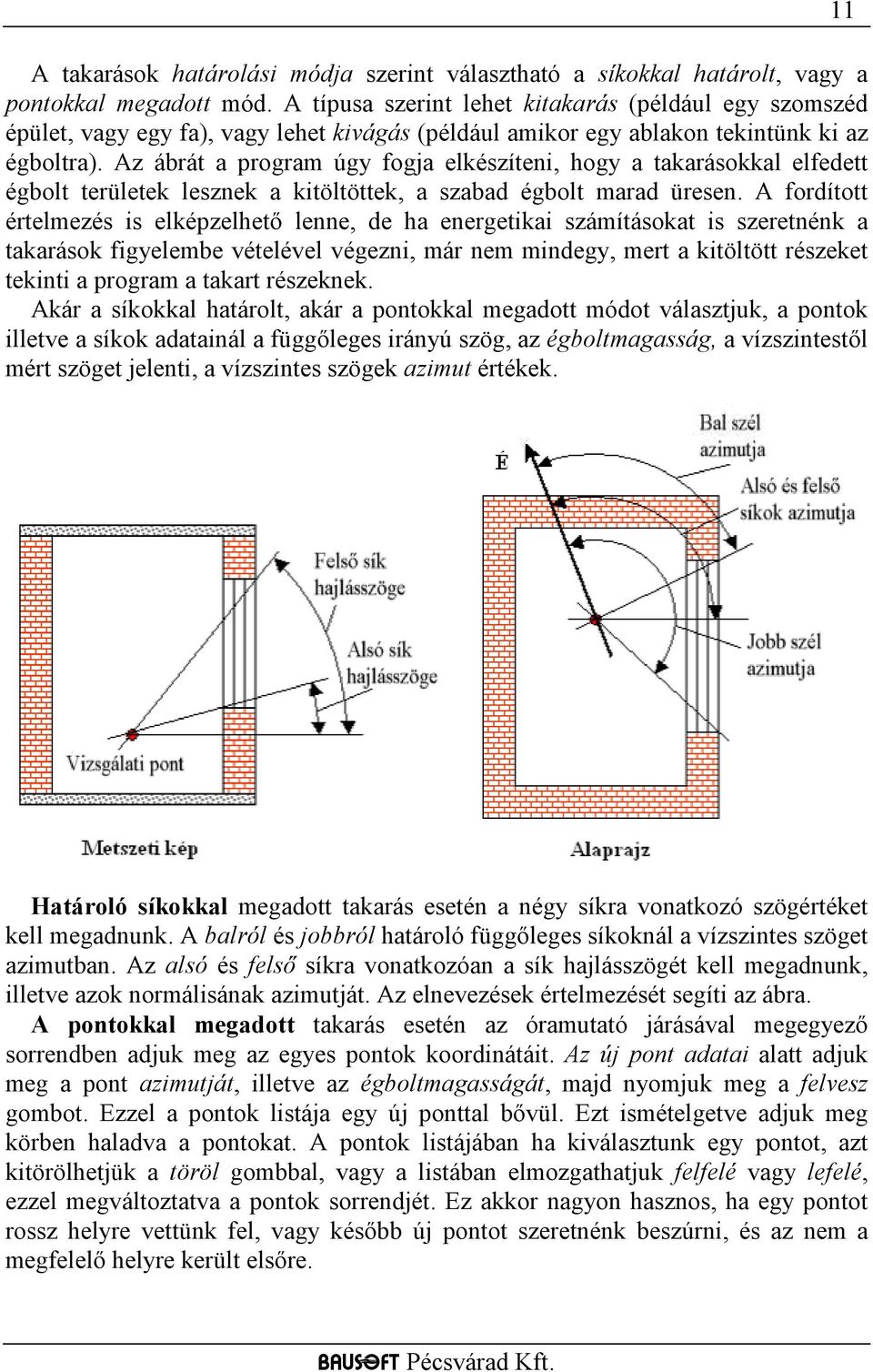 Az ábrát a program úgy fogja elkészíteni, hogy a takarásokkal elfedett égbolt területek lesznek a kitöltöttek, a szabad égbolt marad üresen.