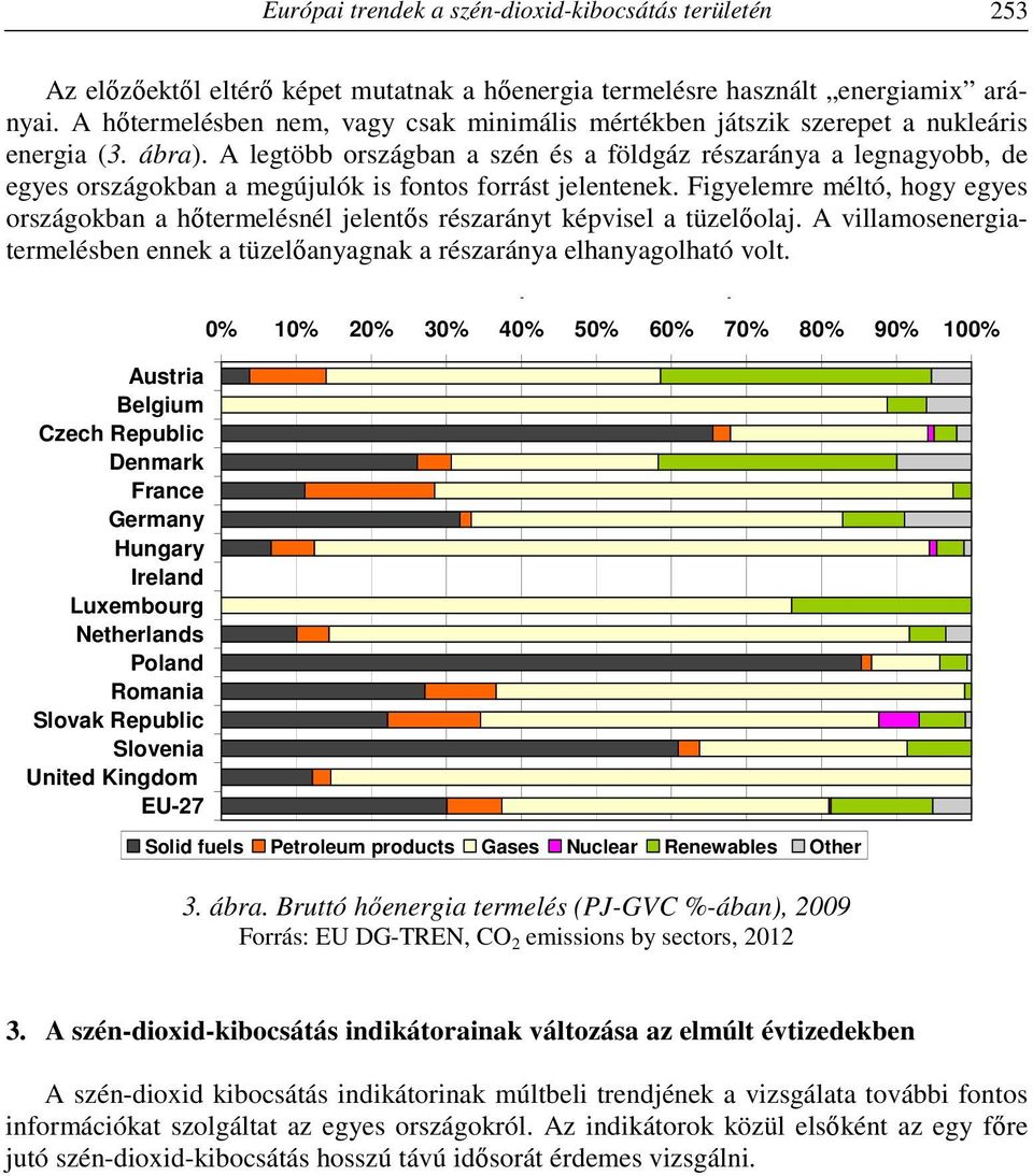 A legtöbb országban a szén és a földgáz részaránya a legnagyobb, de egyes országokban a megújulók is fontos forrást jelentenek.