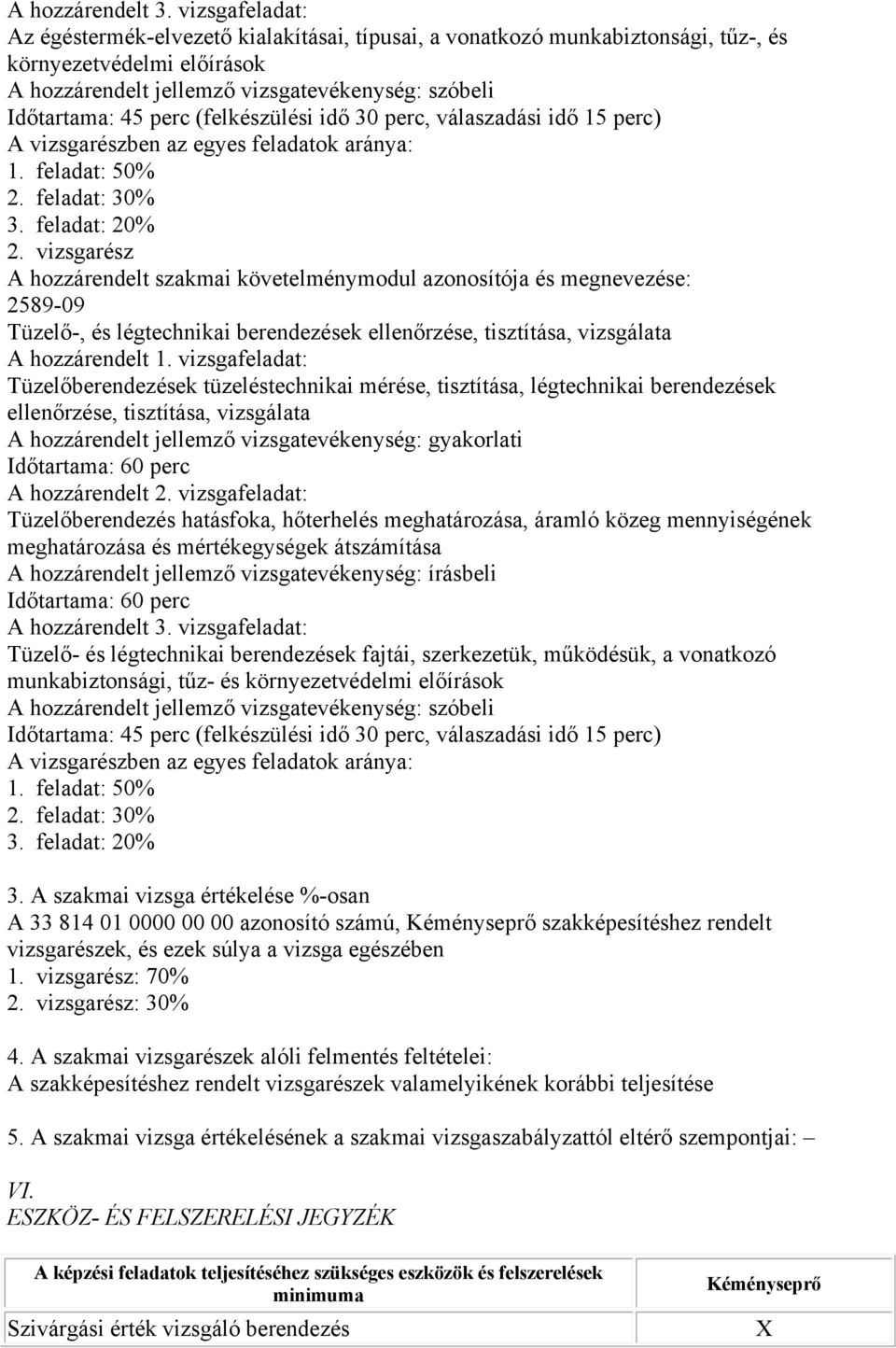 (felkészülési idő 30 perc, válaszadási idő 15 perc) A vizsgarészben az egyes feladatok aránya: 1. feladat: 50% 2. feladat: 30% 3. feladat: 20% 2.