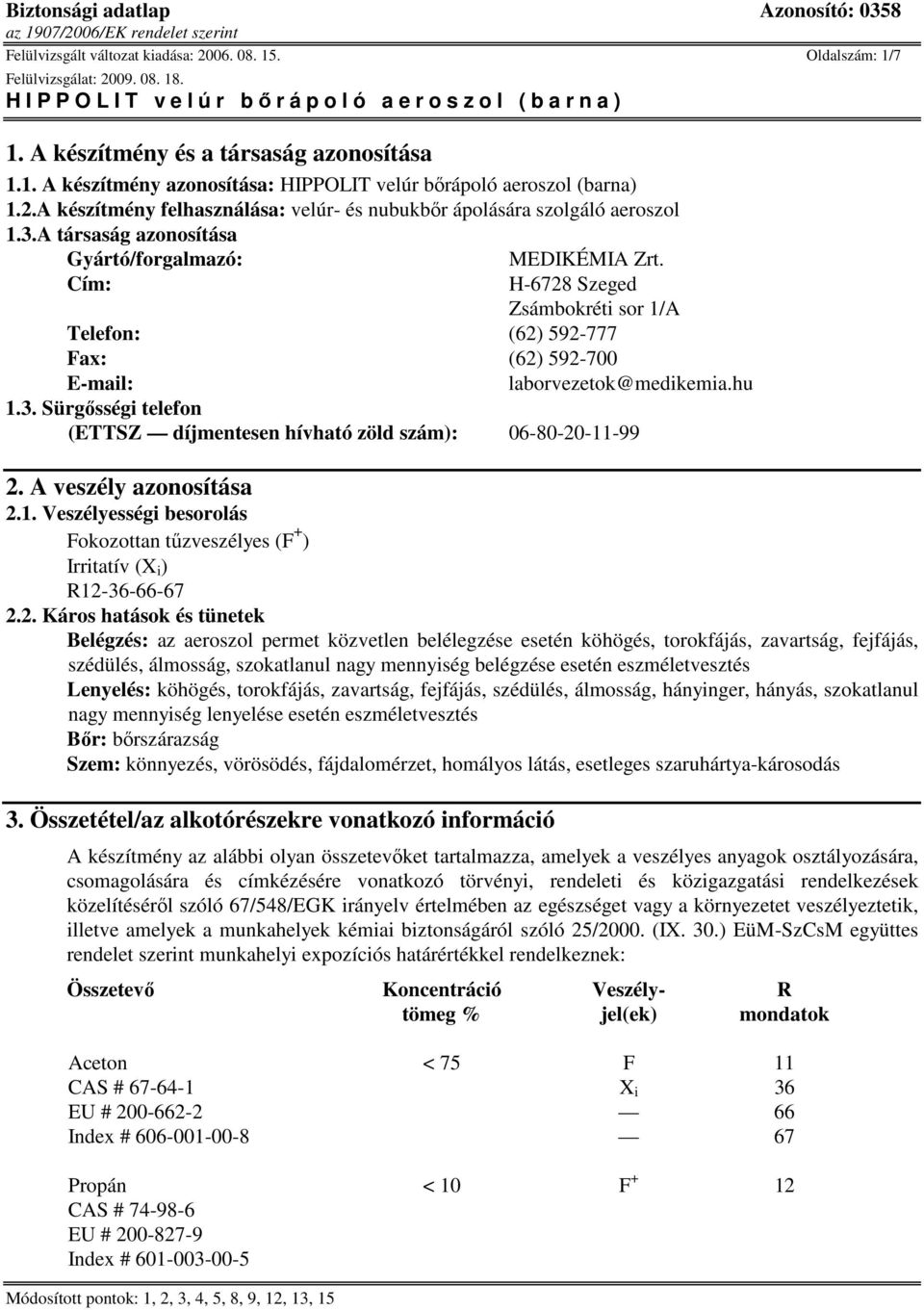 A veszély azonosítása 2.