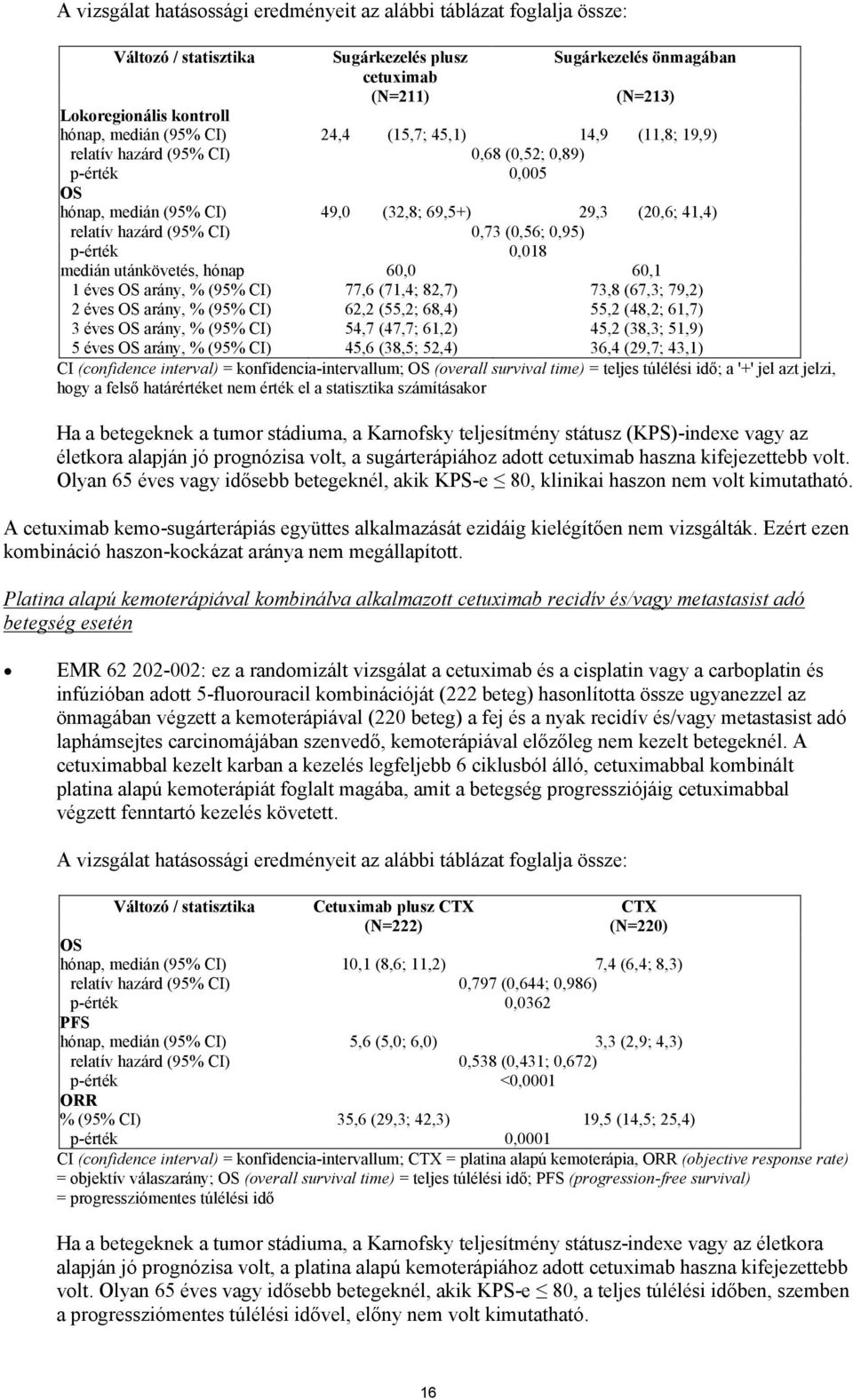 0,95) p-érték 0,018 medián utánkövetés, hónap 60,0 60,1 1 éves OS arány, % (95% CI) 77,6 (71,4; 82,7) 73,8 (67,3; 79,2) 2 éves OS arány, % (95% CI) 62,2 (55,2; 68,4) 55,2 (48,2; 61,7) 3 éves OS