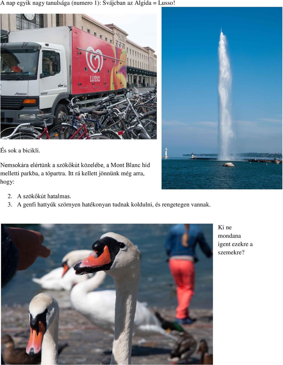 Itt rá kellett jönnünk még arra, hogy: 2. A szökőkút hatalmas. 3.