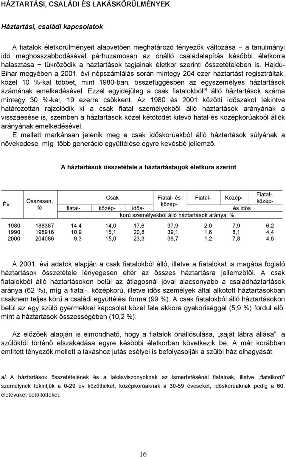 évi népszámlálás során mintegy 204 ezer háztartást regisztráltak, közel 10 %-kal többet, mint 1980-ban, összefüggésben az egyszemélyes háztartások számának emelkedésével.