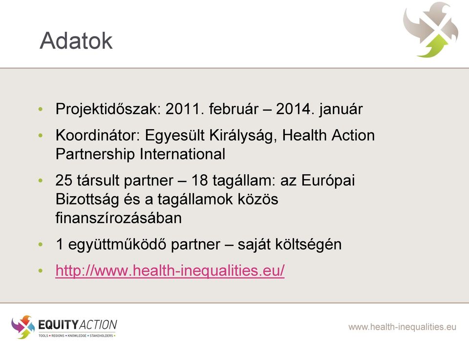 International 25 társult partner 18 tagállam: az Európai
