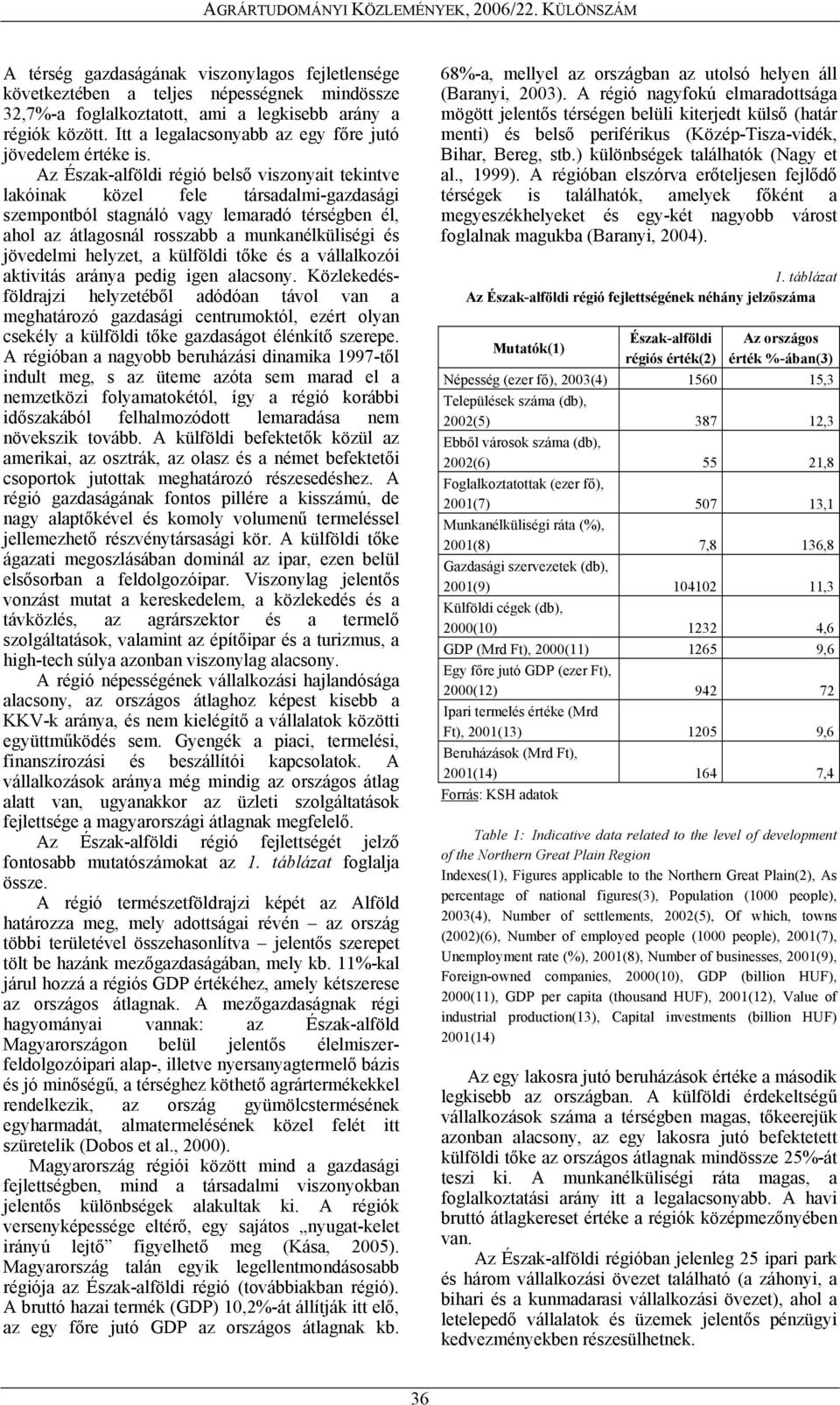 Az Észak-alföldi régió belső viszonyait tekintve lakóinak közel fele társadalmi-gazdasági szempontból stagnáló vagy lemaradó térségben él, ahol az átlagosnál rosszabb a munkanélküliségi és jövedelmi