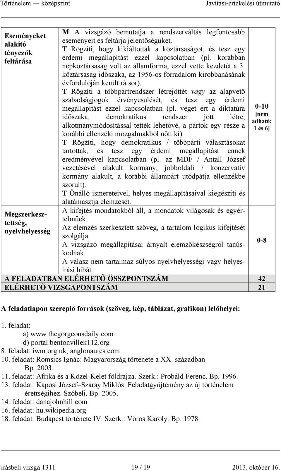 köztársaság időszaka, az 1956-os forradalom kirobbanásának évfordulóján került rá sor).