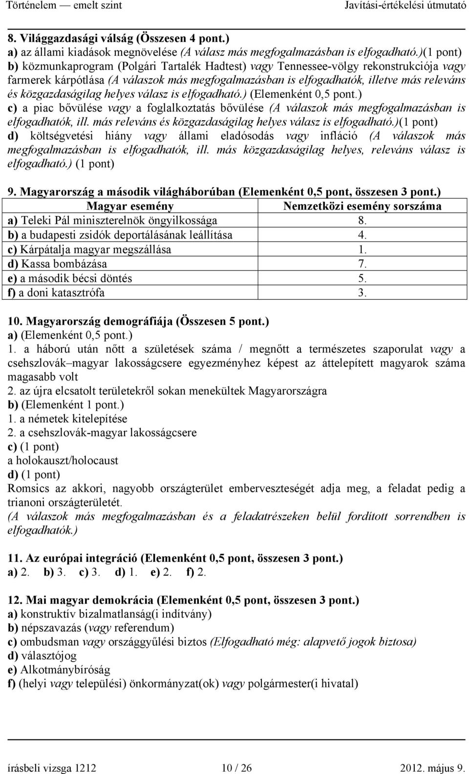 közgazdaságilag helyes válasz is elfogadható.) (Elemenként 0,5 pont.) c) a piac bővülése vagy a foglalkoztatás bővülése (A válaszok más megfogalmazásban is elfogadhatók, ill.