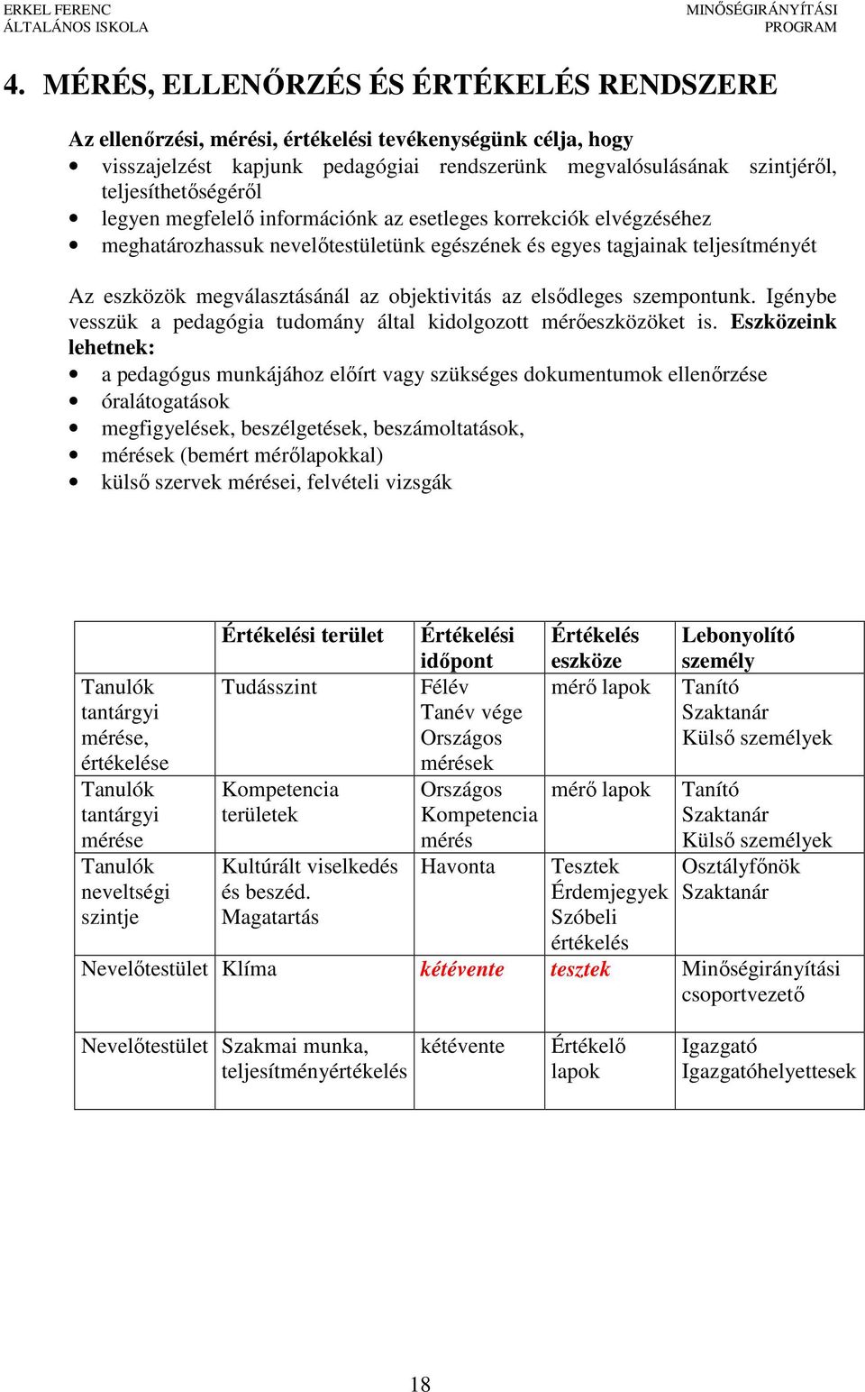 elsődleges szempontunk. Igénybe vesszük a pedagógia tudomány által kidolgozott mérőeszközöket is.