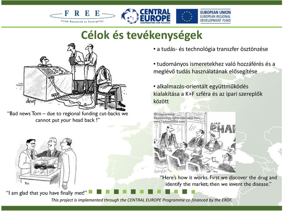 meglévő tudás használatának elősegítése alkalmazás orientált együttműködés kialakítása a K+F szféra és az ipari