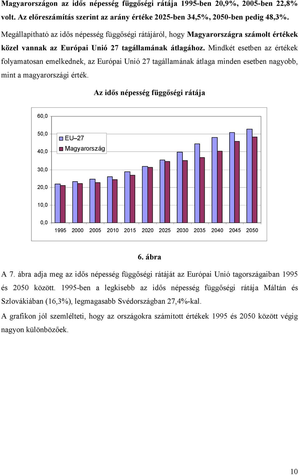 Mindkét esetben az értékek folyamatosan emelkednek, az Európai Unió 27 tagállamának átlaga minden esetben nagyobb, mint a magyarországi érték.