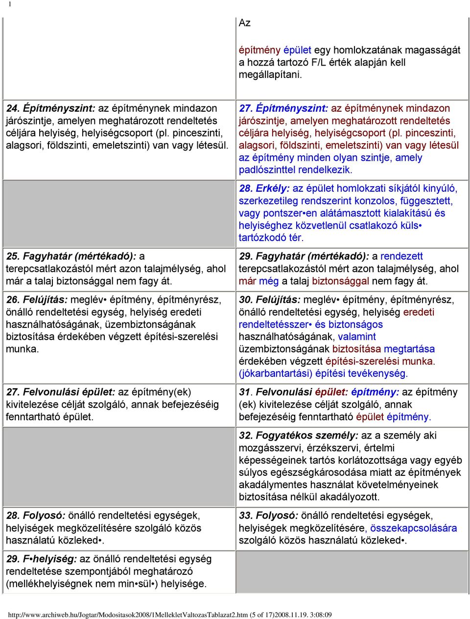 Fagyhatár (mértékadó): a terepcsatlakozástól mért azon talajmélység, ahol már a talaj biztonsággal nem fagy át. 26.