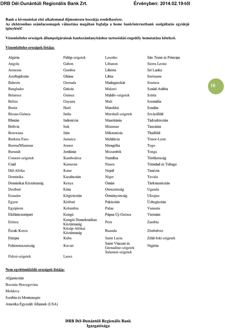 Vízumköteles országok listája: Algéria Fülöp-szigetek Lesotho São Tomé és Príncipe Angola Gabon Libanon Sierra Leone Armenia Gambia Libéria Srí Lanka Azerbajdzsán Ghána Líbia Suriname Bahrein Grenada