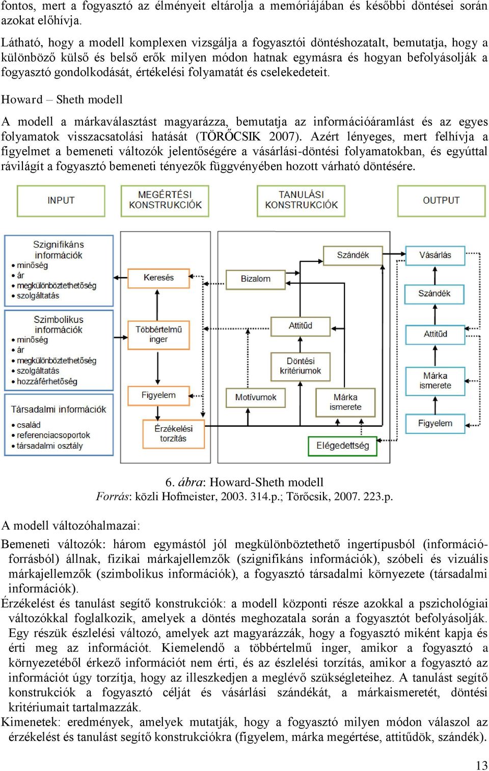 értékelési folyamatát és cselekedeteit. Howard Sheth modell A modell a márkaválasztást magyarázza, bemutatja az információáramlást és az egyes folyamatok visszacsatolási hatását (TÖRŐCSIK 2007).